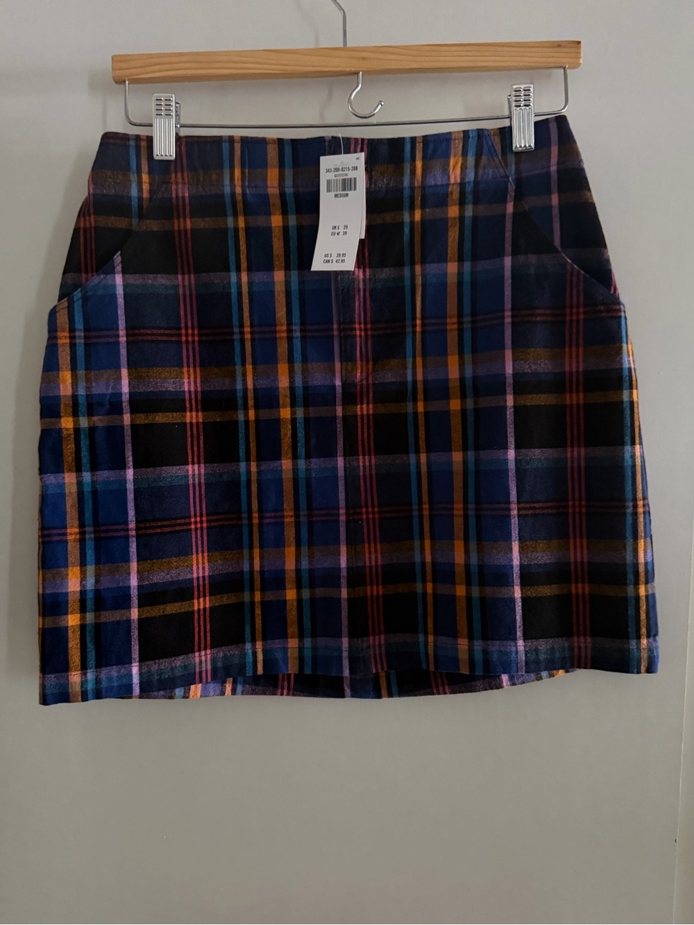 Hollister Plaid Mini Skirt in Blue, Purple & Gold Tones